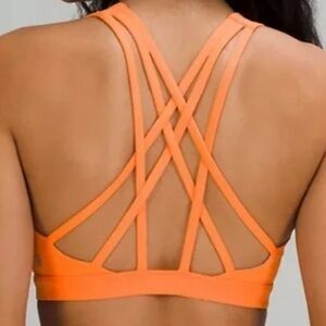 Lululemon Free to Be-Serene Orange 🍊 Bra C-D Strappy Yoga Workout Gym HTF 12